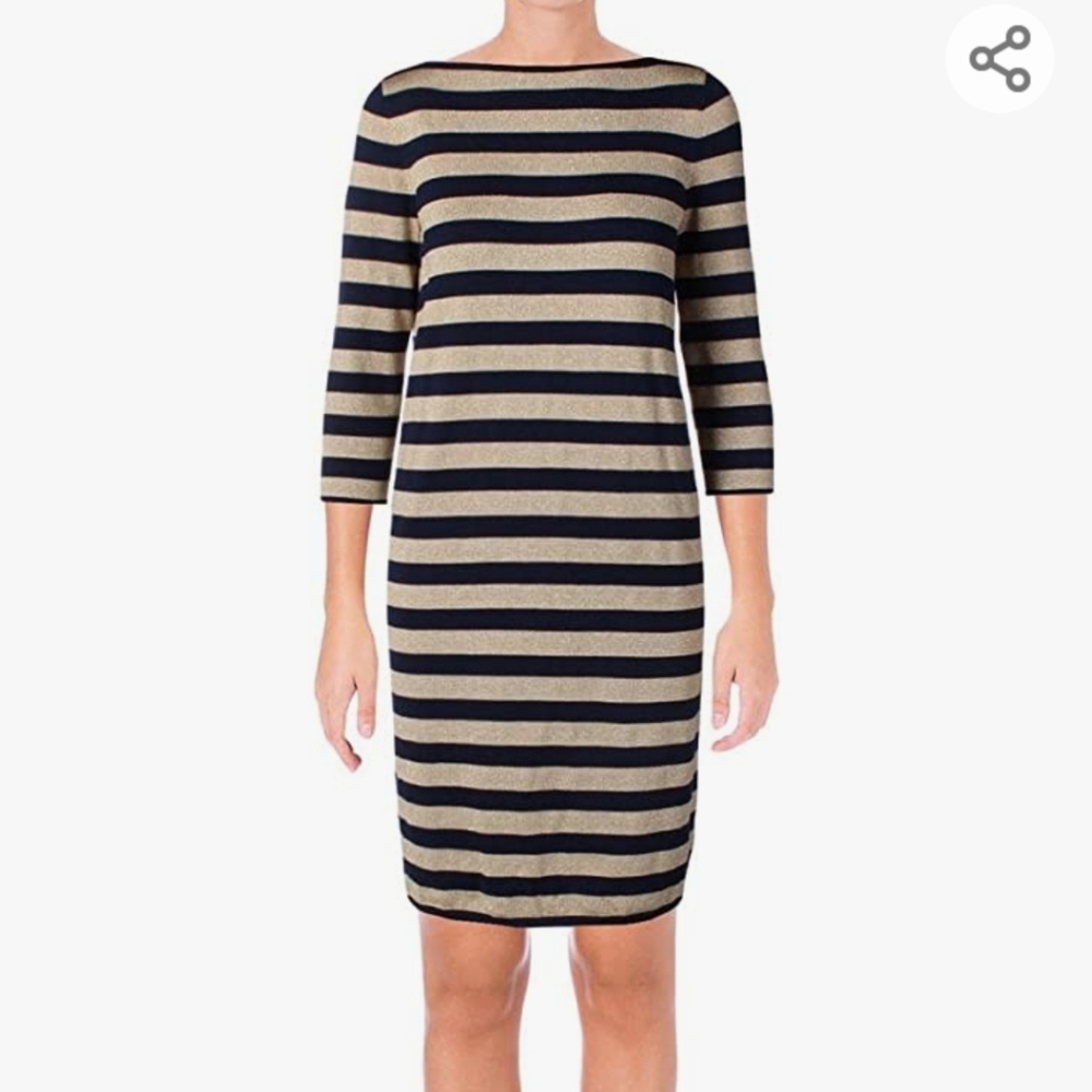 Lauren Ralph Lauren xl striped cotton blend dress